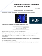 Troubleshooting Connection Issues On The Bio DS 3D Desktop Scanner - 1st June 2021