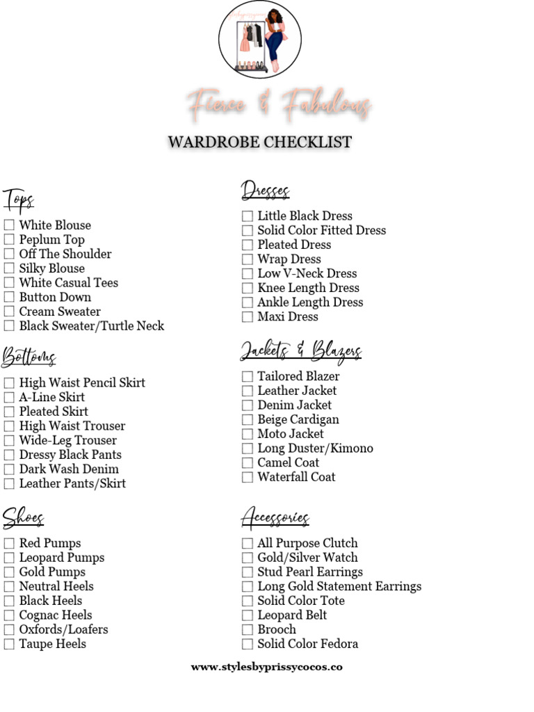 Essential Wardrobe Checklist Guide | PDF
