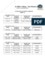 Demonstration Teaching Schedule 1