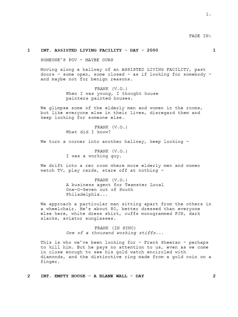 The irishman full script pdf