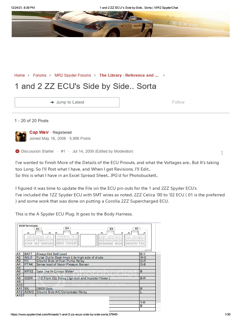1 and 2 ZZ ECU's Side by Side.. Sorta - MR2 SpyderChat | PDF | Vehicles ...