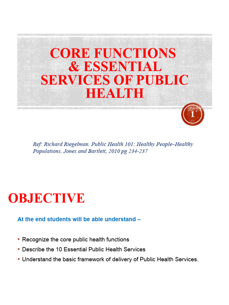 Core Functions of Public Health Services | PDF | Public Health | Health ...