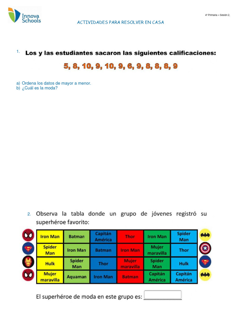 Actividades para Resolver en Casa | PDF