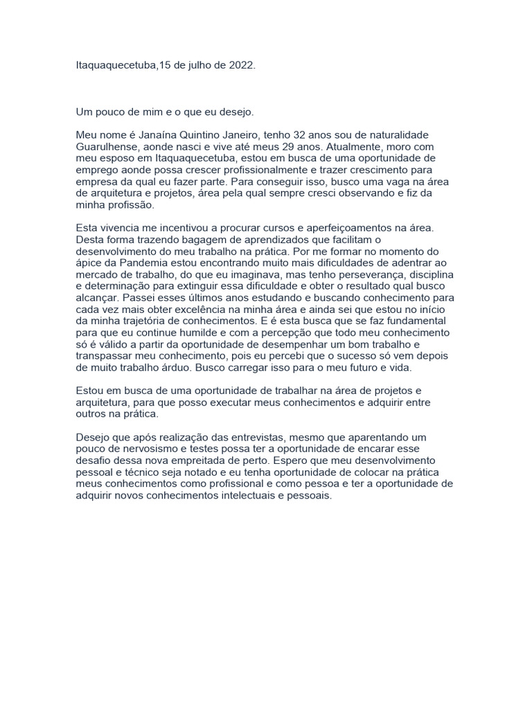 Redação Quem Sou Eu | PDF
