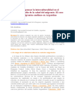 Aportes para Pensar La Interculturalidad en El Campo de Estudio de La Salud Del Migrante