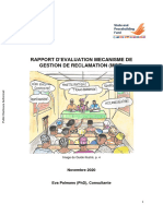 Rapport D Evaluation Mecanisme de Gestion de Reclamation MGR