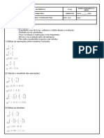 AVALIAÇÃO BIMESTRAL MATEMÁTICA 7º Ano TOPAZIO E SAFIRA