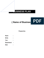 BUSINESS PLAN Guide Line