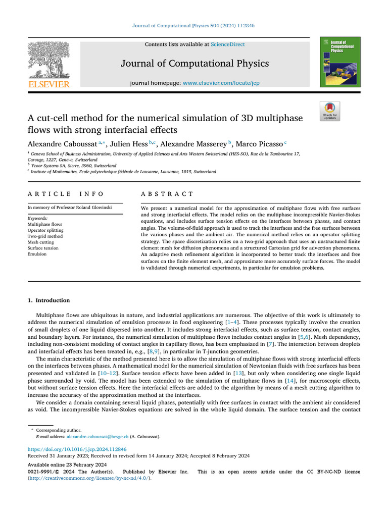 3D Multiphase Flow Simulation Method | PDF | Finite Element Method ...