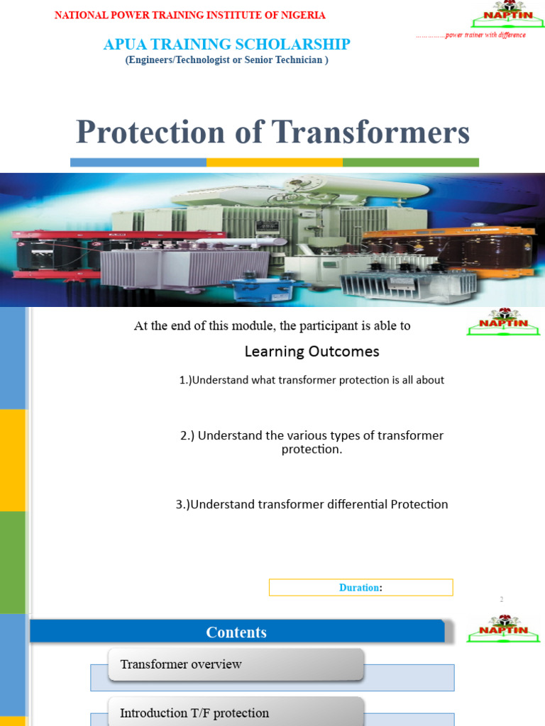 Transformer Protection Training Overview | PDF | Electromagnetic ...