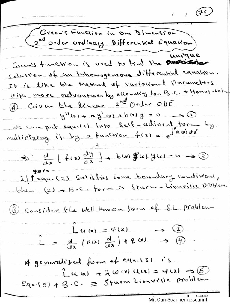 Greens function in one dimension pdf