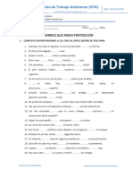 Ficha Práctica - 5to Los Verbos Que Rigen Preposición