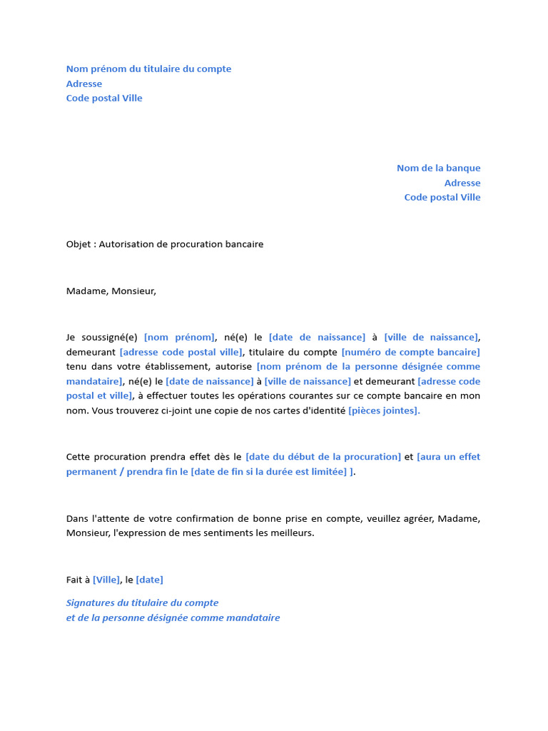 Abus De Procuration Sur Compte Bancaire