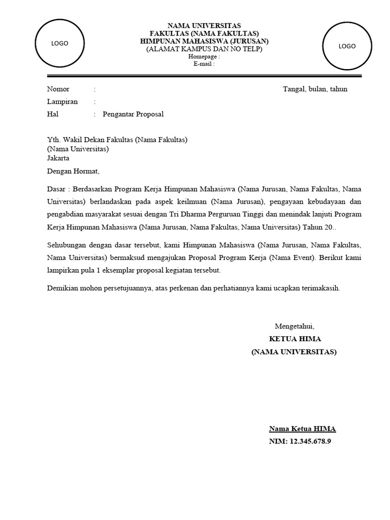 Pengantar Proposal Program Kerja HIMA | PDF | Sains & Matematika