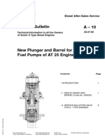 Service Bulletin A - 10: Technical Information To All The Owners of Sulzer A Type Diesel Engines 25.07.95