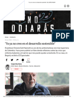 "Yo Ya No Creo en El Desarrollo Sostenible" - EL ESPECTADOR