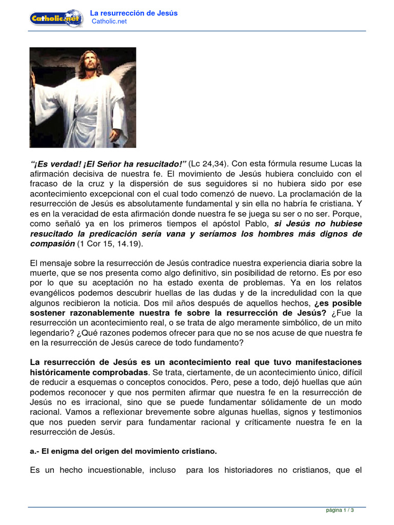 La Resurreccin de Jess | PDF | La resurrección de Jesús | Jesús