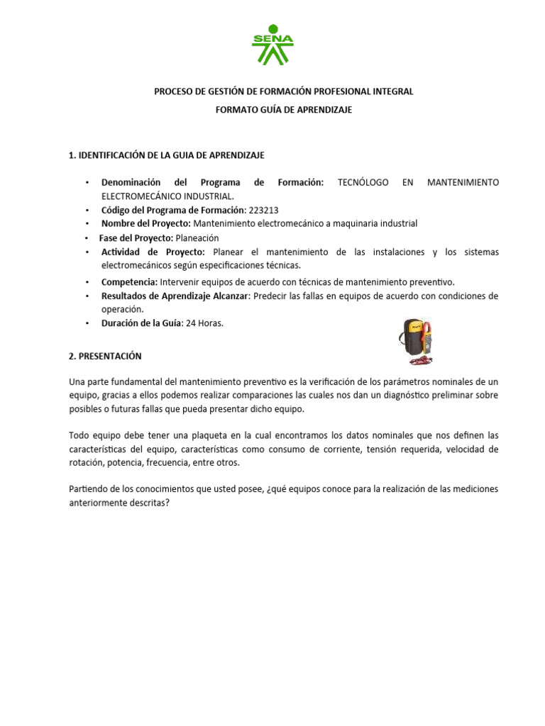 Aprendizaje Predecir Fallas Pdf Ingenieria Eléctrica Corriente