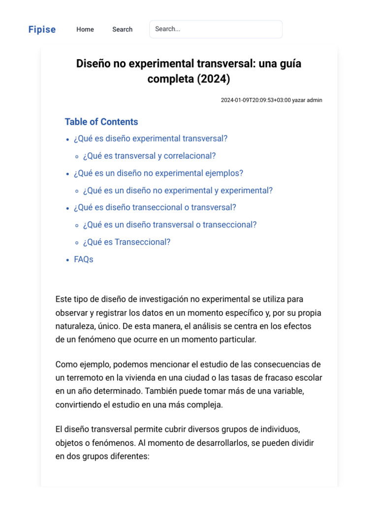 Diseño No Experimental Transversal - Una Guía Completa (2024 ...