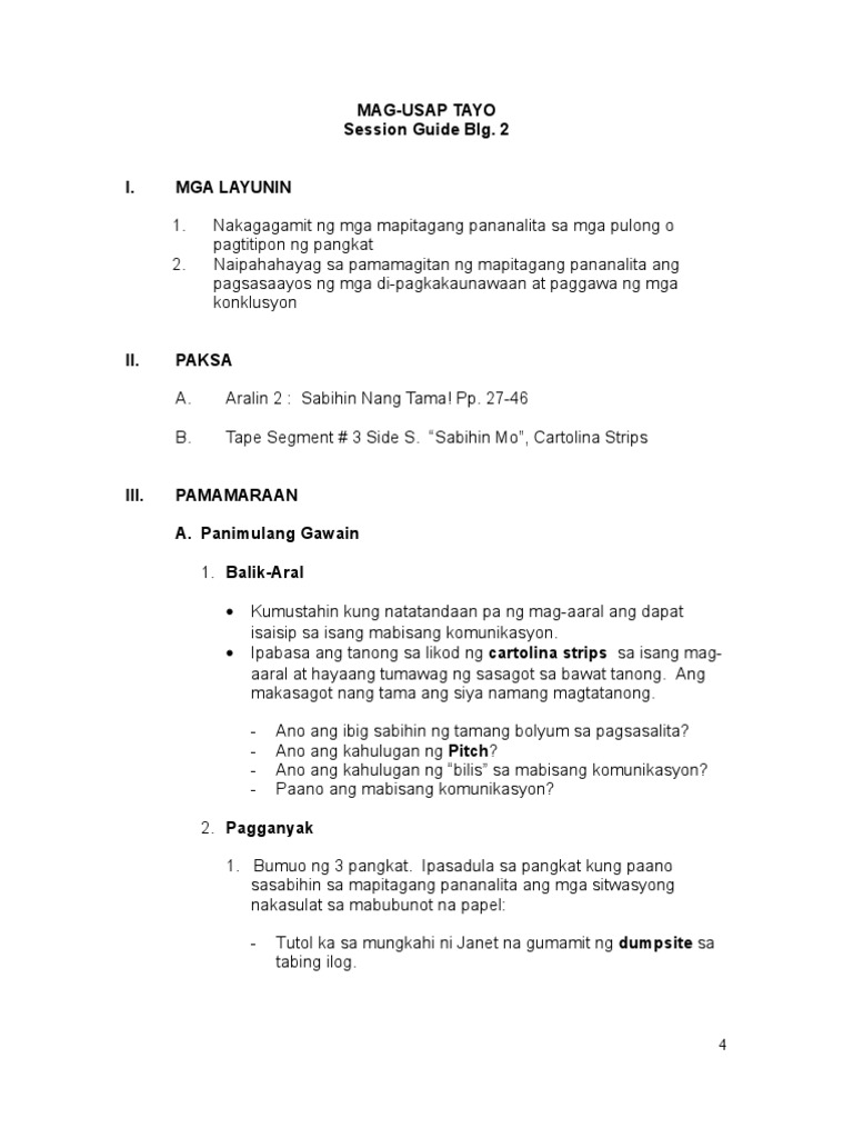 Mag-Usap Tayo (Session Guide BLG | PDF