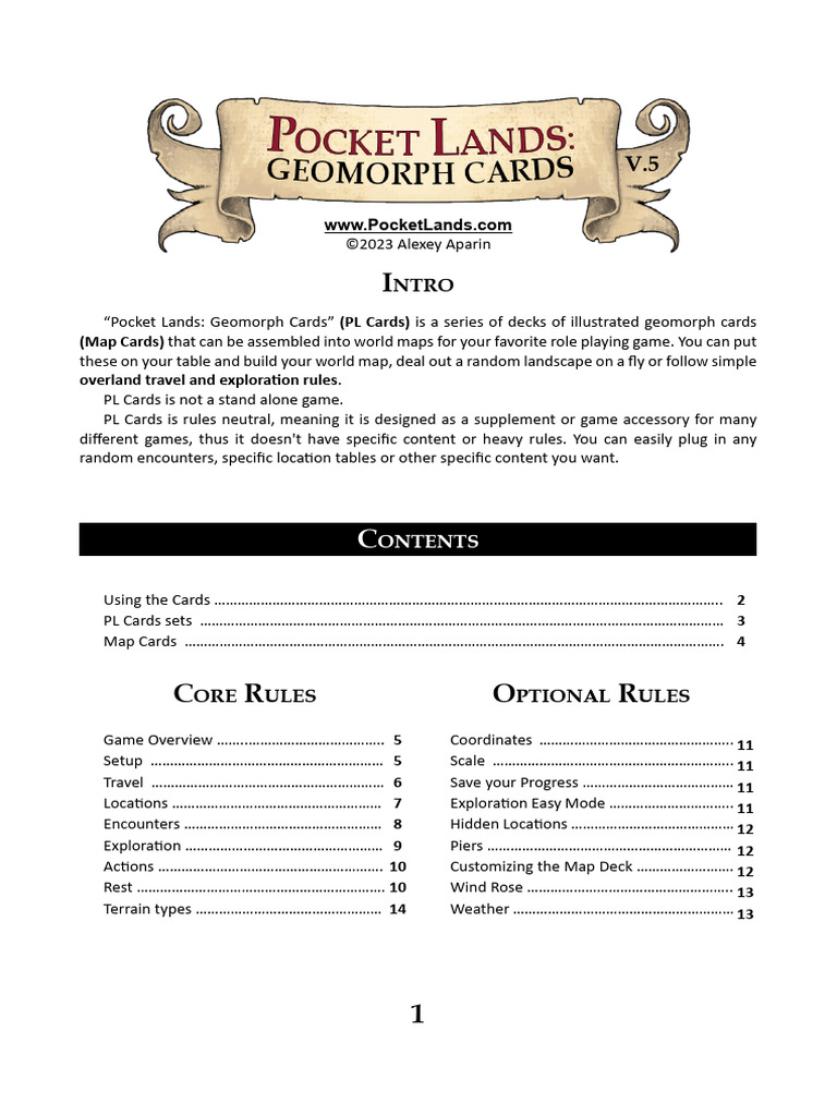 Pocket Lands: Geomorph Cards Guide | PDF | Earth Sciences | Physical ...