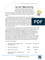 Tesla and AC Electricity: Grade 8 Reading Comprehension