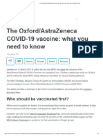The Oxford - AstraZeneca COVID-19 Vaccine - What You Need To Know