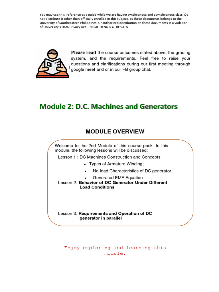 Module 2: DC Machines Overview | PDF | Electric Motor | Electric Generator