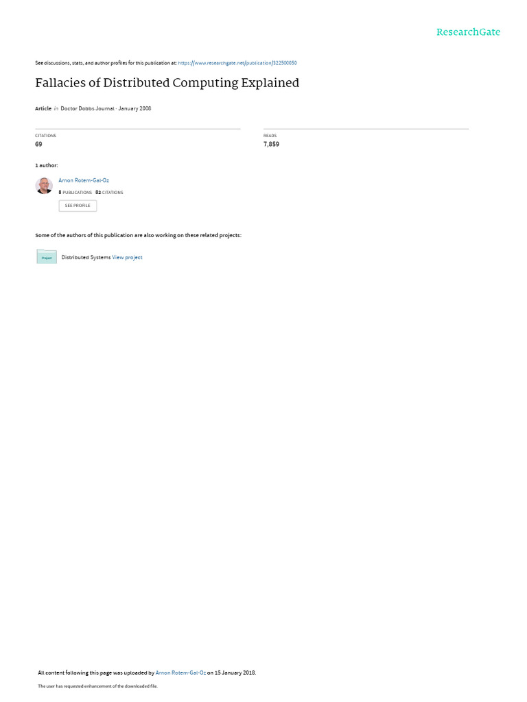 Fallacies of Distributed Computing Explained | PDF | Computer Network ...