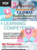 HEALTH - Q3 PPT-MAPEH10 - Lesson 2 (Positive Impact of Global Health Initiatives)