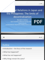 Central-Local Relations in Japan and The Philippines: The Limits of Decentralization