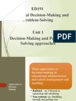 Unit 1 - PPT Decision-Making and Problem-Solving Approaches