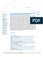 ¿En Qué Oportunidad El Trabajador Debe Compensar El Día Laboral Descansado Entre Dos Días Inhábiles