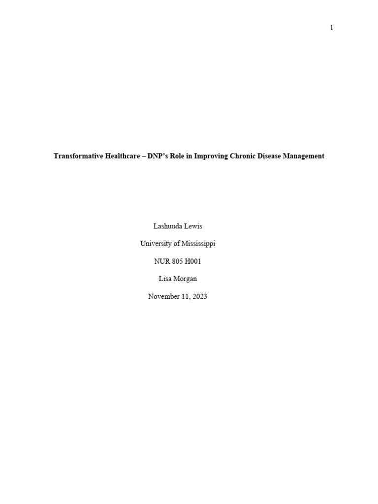 DNP's Impact on Chronic Disease Care | PDF | Health Care | Chronic ...