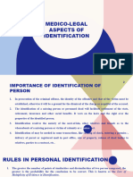 Medico Legal Aspects of Identification