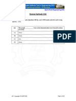 GATE Agricultural Engineering Paper 2021