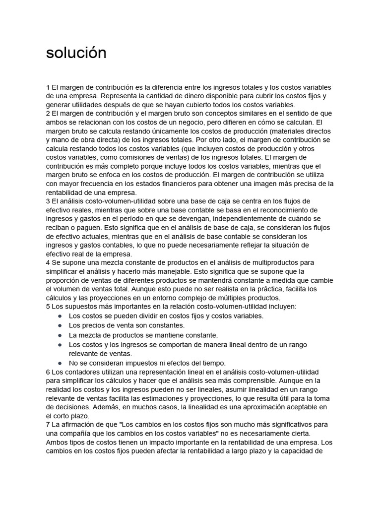 Solución | PDF | Margen bruto | Apalancamiento (Finanzas)