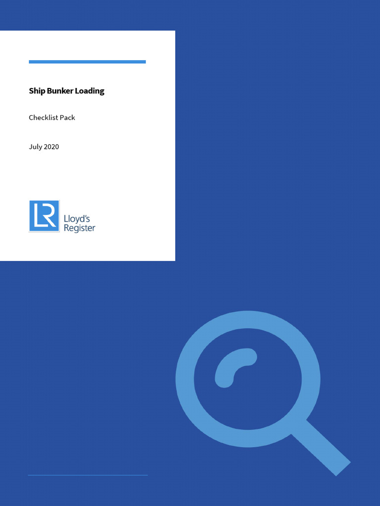 Methanol Bunkering Ship Bunker Loading Consolidated Checklist Pack ...