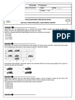 Simulado Matemática e Geometria 7ºano