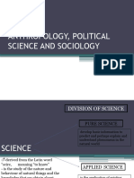 Anthropology Political Science and Sociology