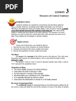 Lesson 3 Measures of Central Tendency