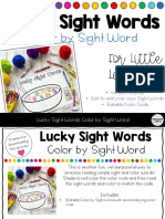 Lucky Sight Words - EDITBALE Color by Sight Word ©2022 Kindergarten Chaos