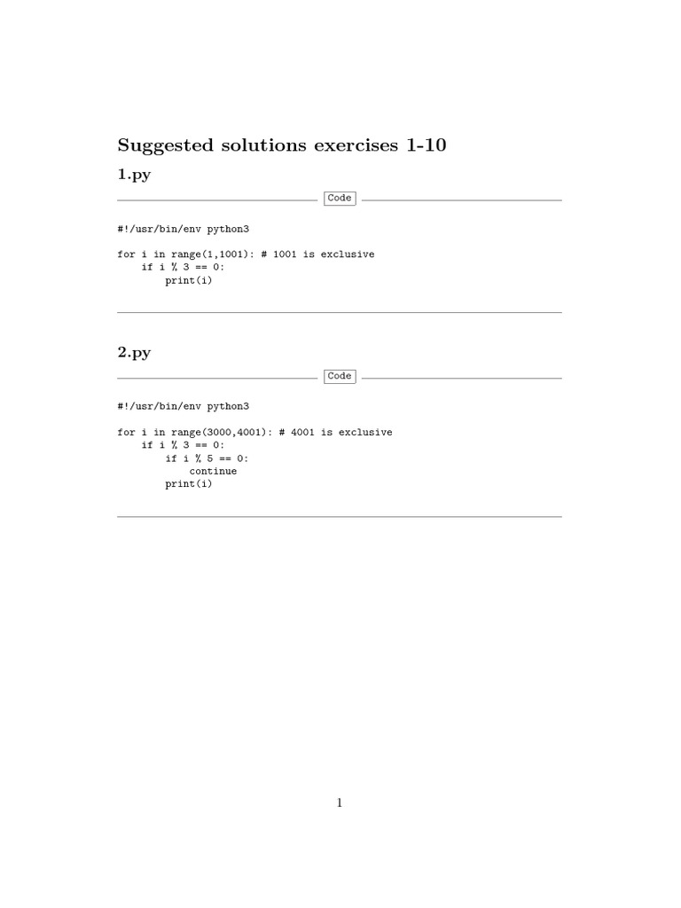 Python Coding Exercises Solutions 1-10 | PDF | Computer Programming ...