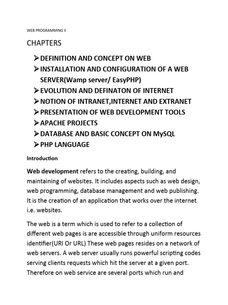 WAMP Server Setup for Web Development | PDF | World Wide Web | Internet ...