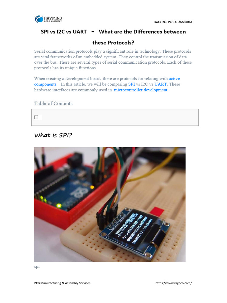 SPI Vs I2C Vs UART - What Are The Differences Between These Protocols ...