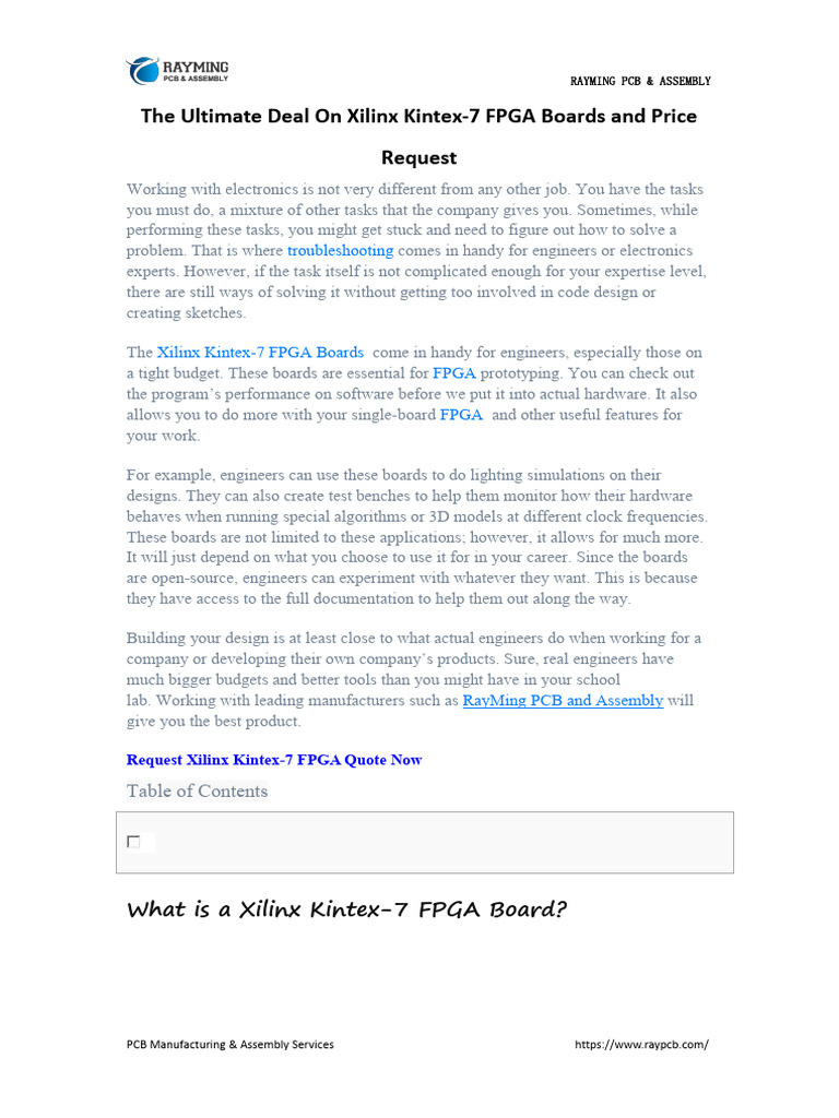 Xilinx Kintex-7 FPGA Board Overview | PDF | Field Programmable Gate ...