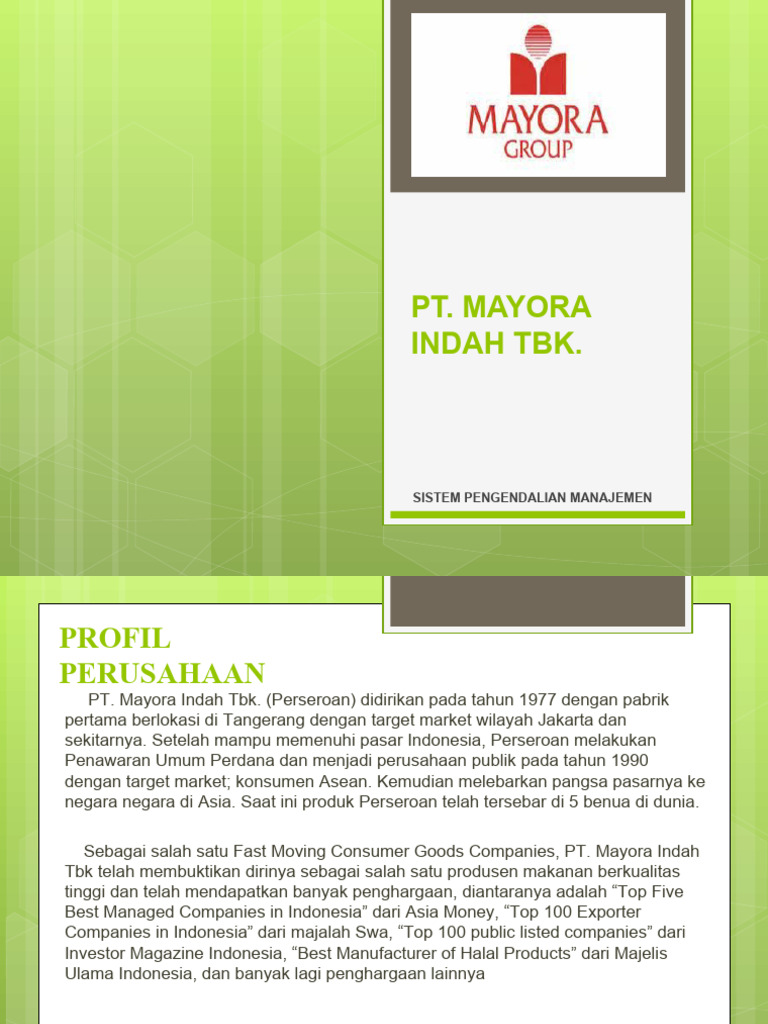 Profil dan Visi PT Mayora Indah Tbk | PDF