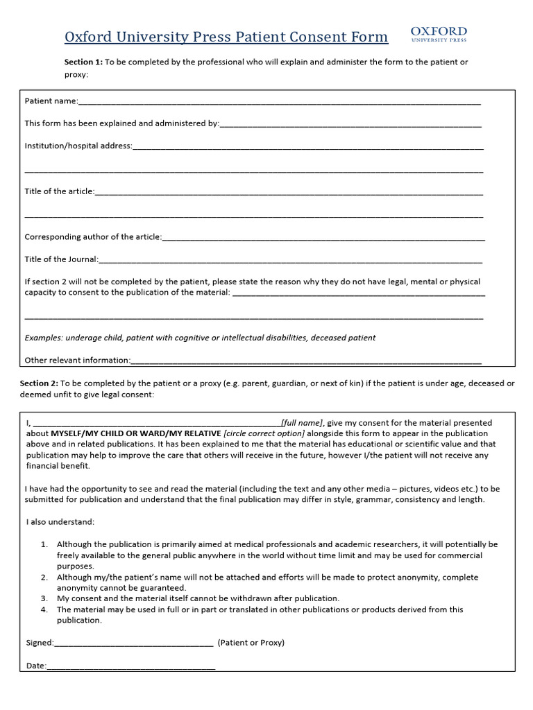 Sample - Patient Consent Form | PDF | Informed Consent | Legal Guardian