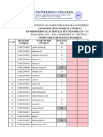 ESS Daily Test I Marks CSE A