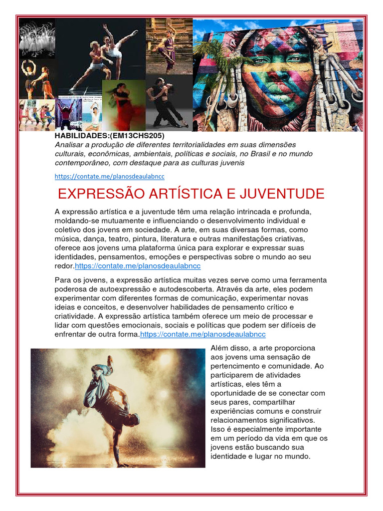 Expressão Artistica e Juventude Amostra 2024 | PDF | Liberdade de ...
